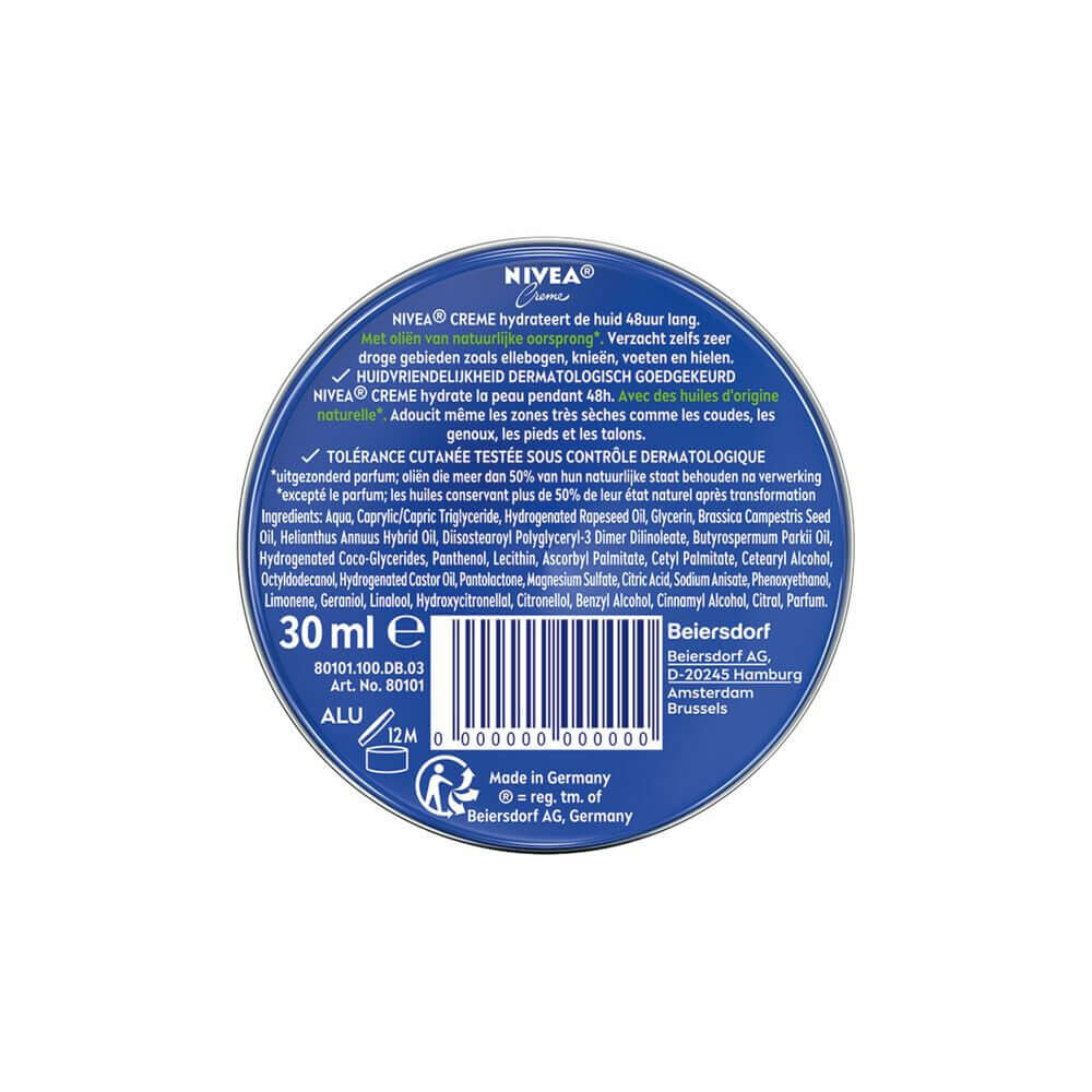 Nivea Crème Blik Mini 30 ml